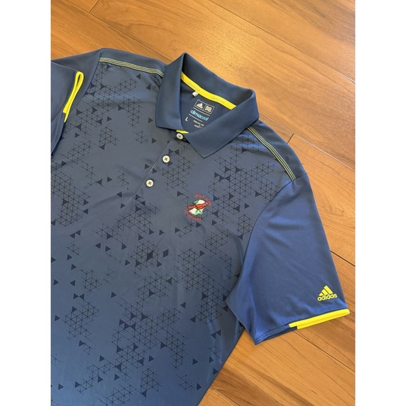 adidas Other - Adidas Climacool Polo Shirt Golf Club of Indiana Blue Yellow Men's Size Large L